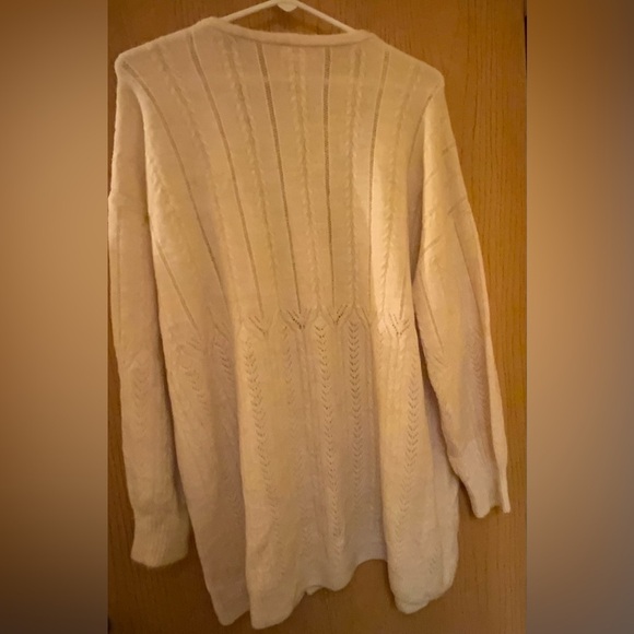 Knox Rose Women’s Cardigan Knit Sweater, Cream Color, Acrylic Blend; Size L - Picture 4 of 8